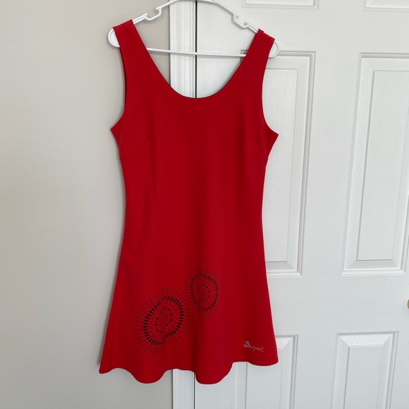 Desigual Dresses & Skirts - Desigual Vibrant Red Mini Dress with Artistic Detail - NWOT Size 10